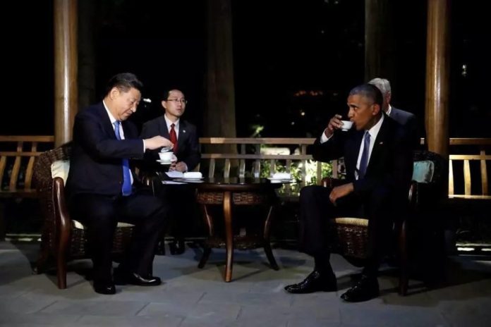Hội đàm giữa ông Tập Cận Bình (trái) và ông Obama tại Hàng Châu (03/09/2016)