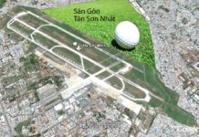 Khu vực sân bay Tân Sơn Nhất nhìn từ vệ tinh.
