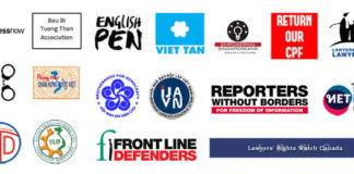 Các tổ chức NGO gởi thư ngỏ đến các lãnh đạo quốc gia APEC kêu gọi áp lực chấm dứt tình trạng đàn áp tại Việt Nam nhân dịp APEC 2017 diễn ra tại Đà Nẵng. Ảnh: Web Việt Tân