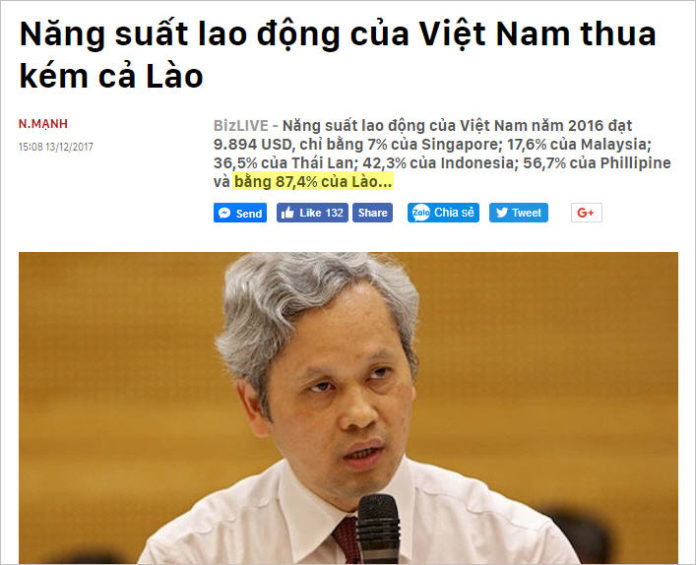 TS. Nguyễn Bích Lâm, Tổng cục trưởng Tổng cục Thống kê cho biết hôm 13/12/2017: 
