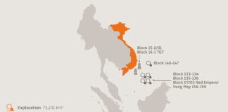 Bản đồ cho thấy các khu vực có hoạt động thăm dò và sản xuất dầu của Repsol. Ảnh: Repsol