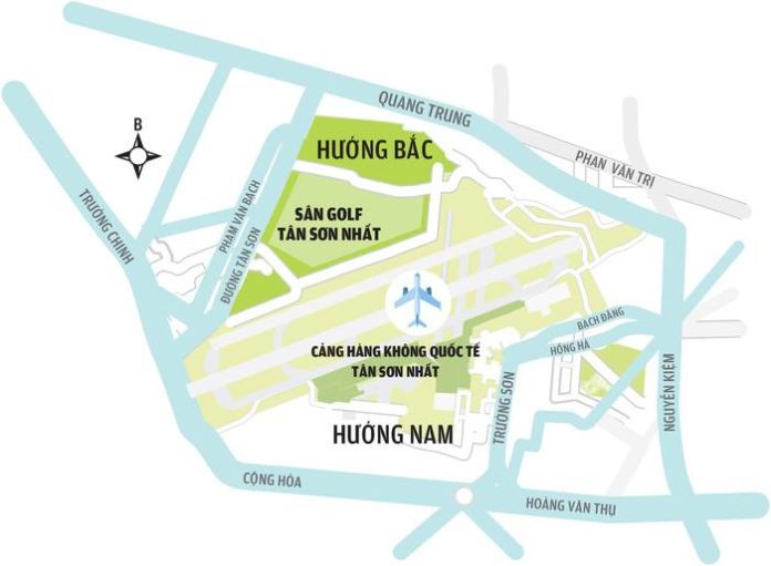 Thủ tướng Nguyễn Xuân Phúc quyết định mở rộng sân bay Tân Sơn Nhất về phía nam. Ảnh: Internet