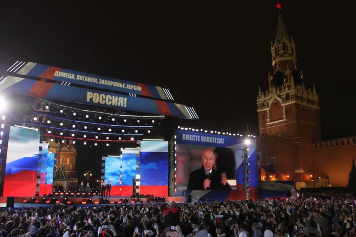 Russian President Vladimir Putin Hosts Ceremony With Separatist Leaders Of Ukrainian Regions After Referendum